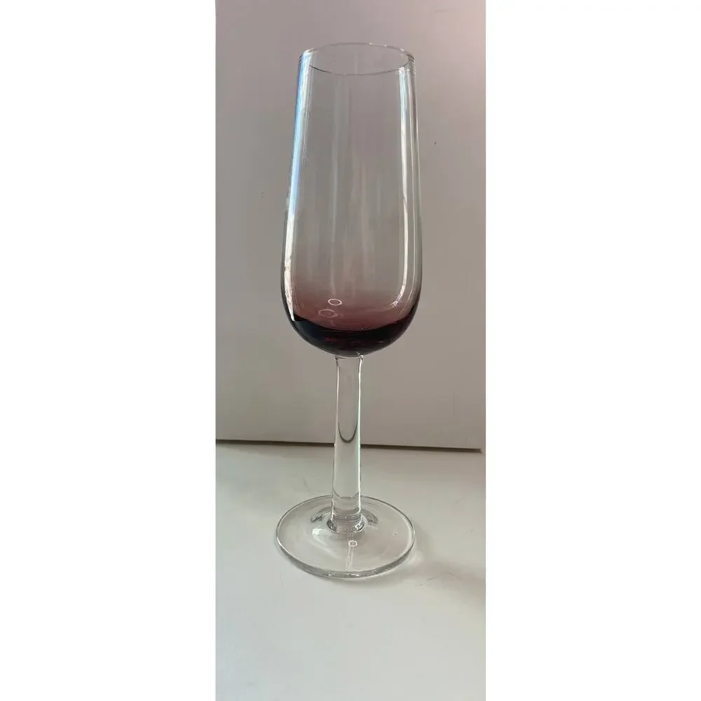 Vintage Champagne glasses red and blue, set of 2
